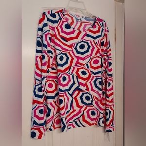 Women Rash Guard Umbrella print women’s xL nylon spandex blend Lands End